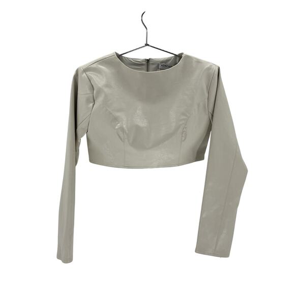 Nonchalant Label 'Cardiff' White Pu Crop Top Size XS - Picture 2 of 4